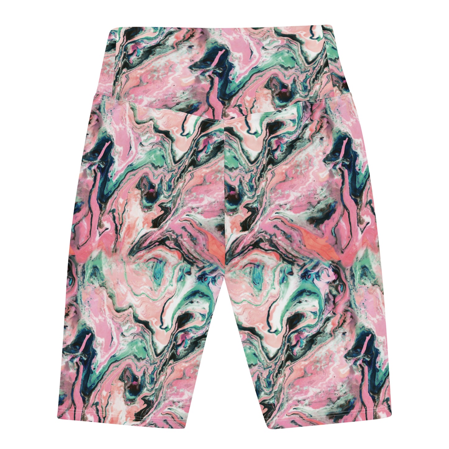 Blush Swirl High-Waisted Biker Shorts