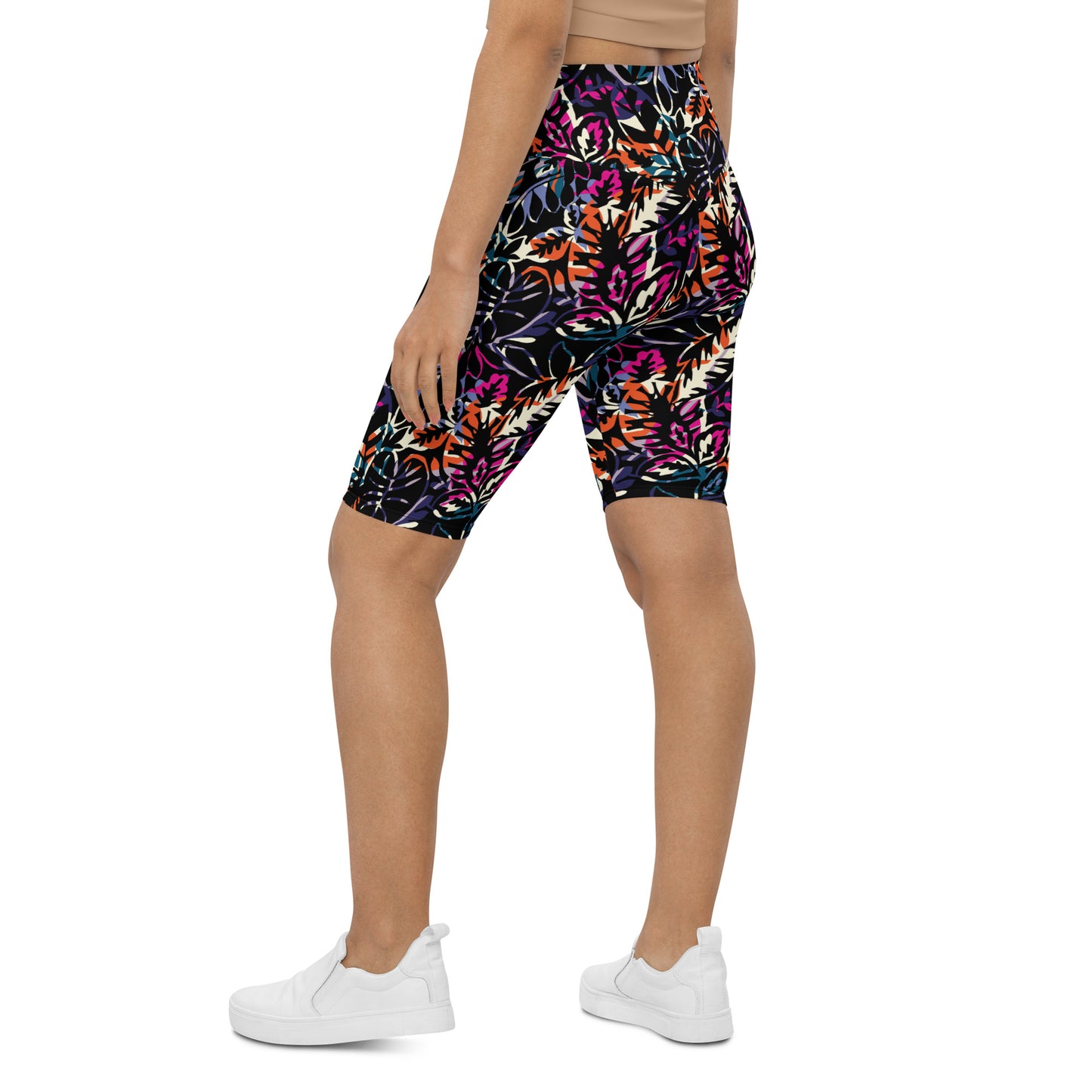 Cosmic Canvas High-Waisted Biker Shorts