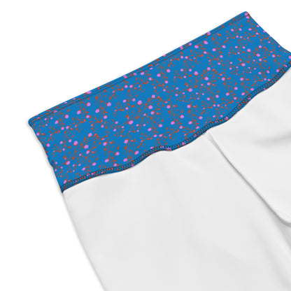Lovely Blue Floral High-Waisted Biker Shorts