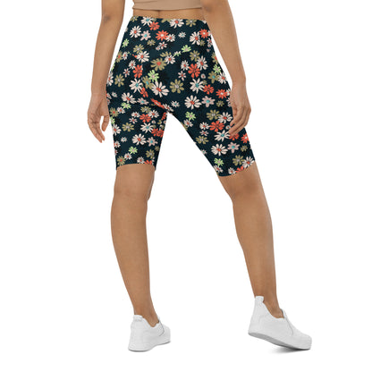 Black Floral Spectrum High-Waisted Biker Shorts