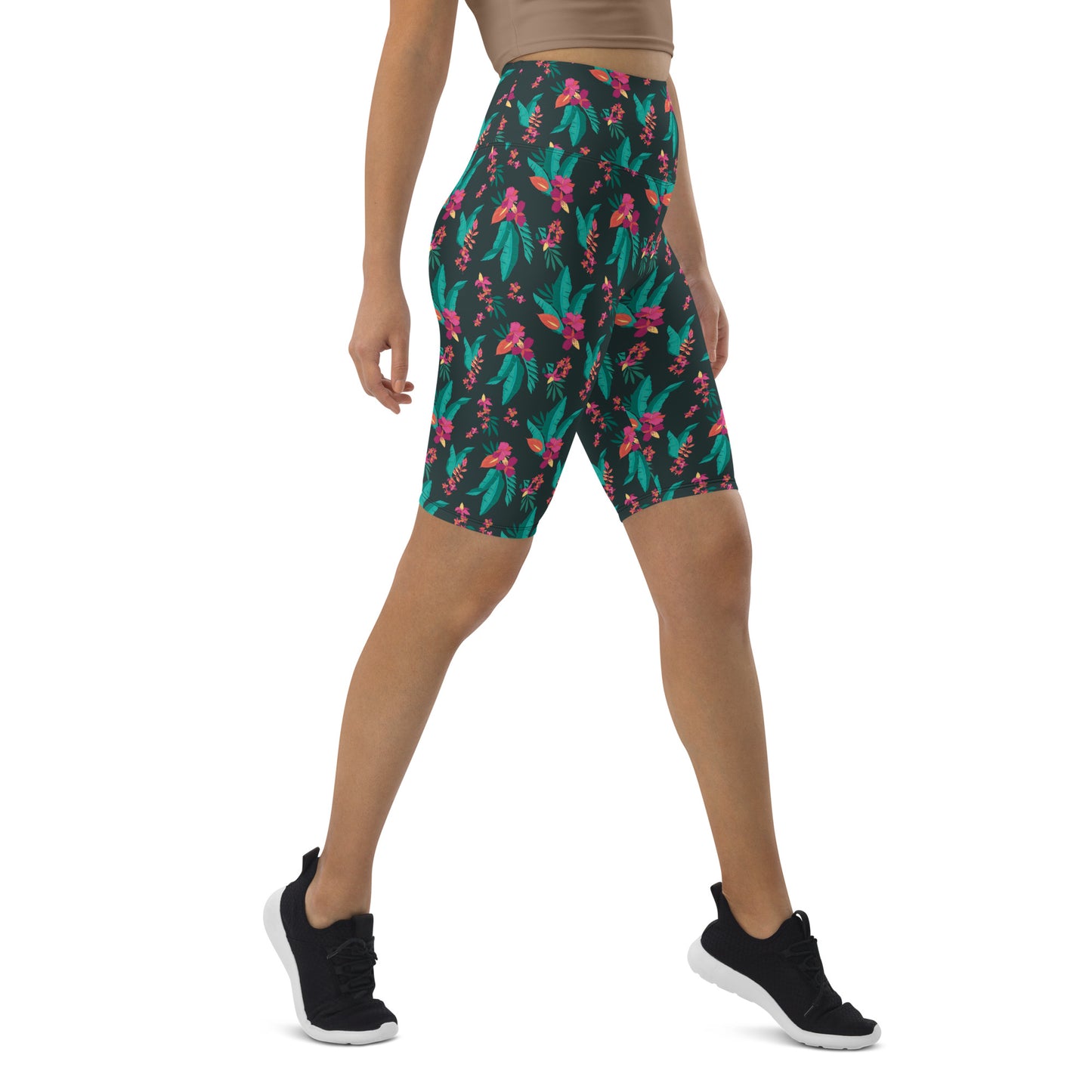 Blossom Shadow High-Waisted Biker Shorts