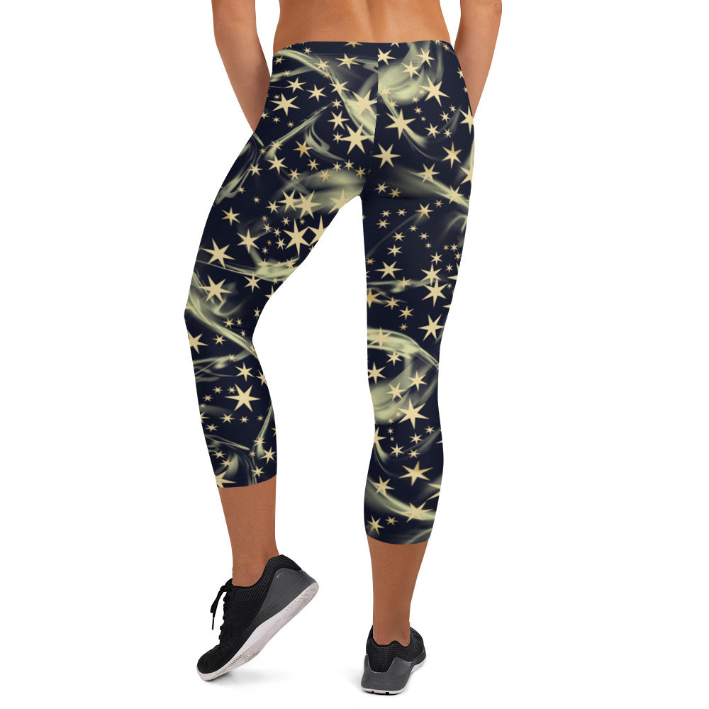 Starry Stretch Mid-Rise Capri Leggings