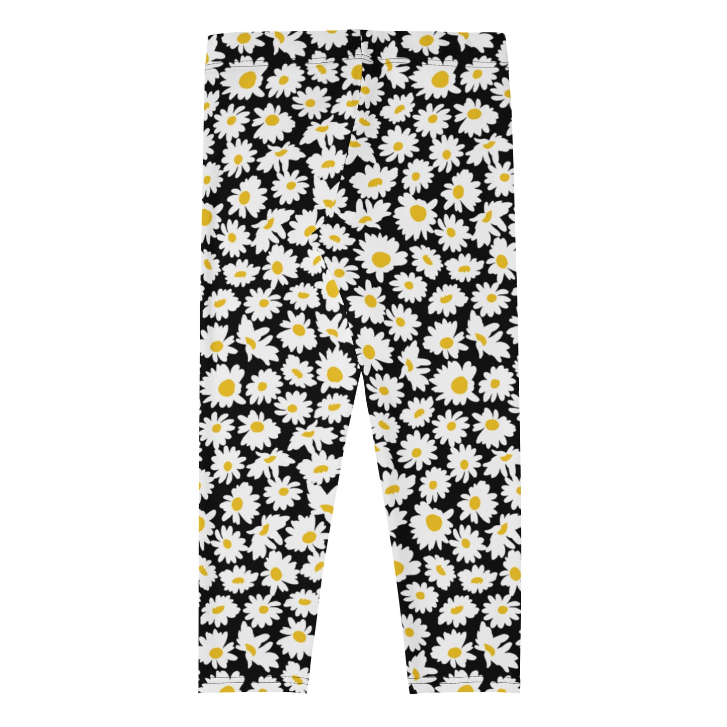 Floral Eclipse Black Mid-Rise Capri Leggings