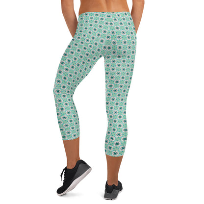 Ocean Whispers Mid-Rise Capri Leggings