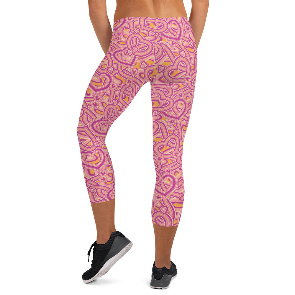 Blush Beats Mid-rise Capri Leggings