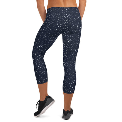 Nautical Dots Mid-Rise Capri Leggings