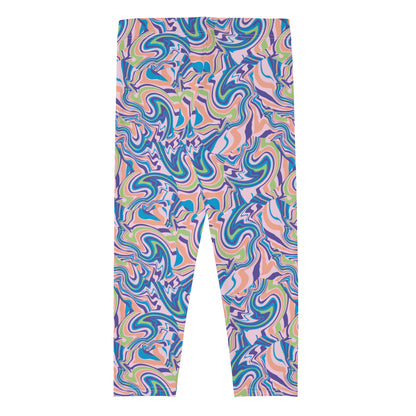 Marble Wave Mid-Rise Capri Leggings