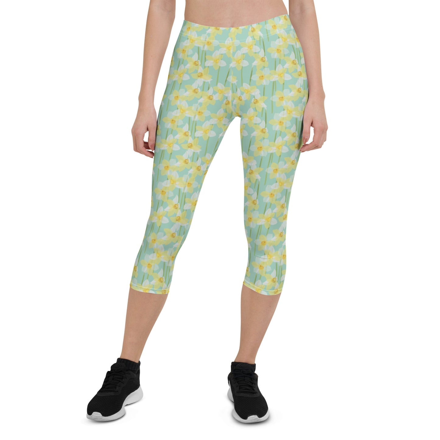 Sunrise Blossom Mid-Rise Capri Leggings