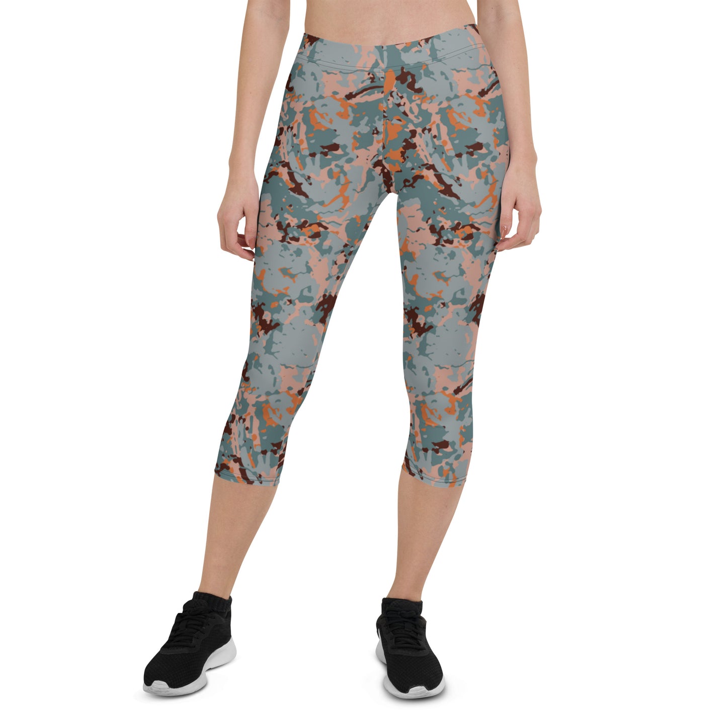 Marble Motion Mid-Rise Capri Leggings