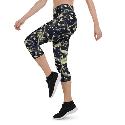 Starry Stretch Mid-Rise Capri Leggings