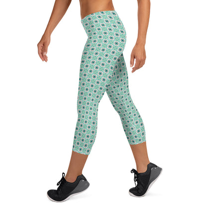 Ocean Whispers Mid-Rise Capri Leggings