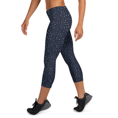 Nautical Dots Mid-Rise Capri Leggings