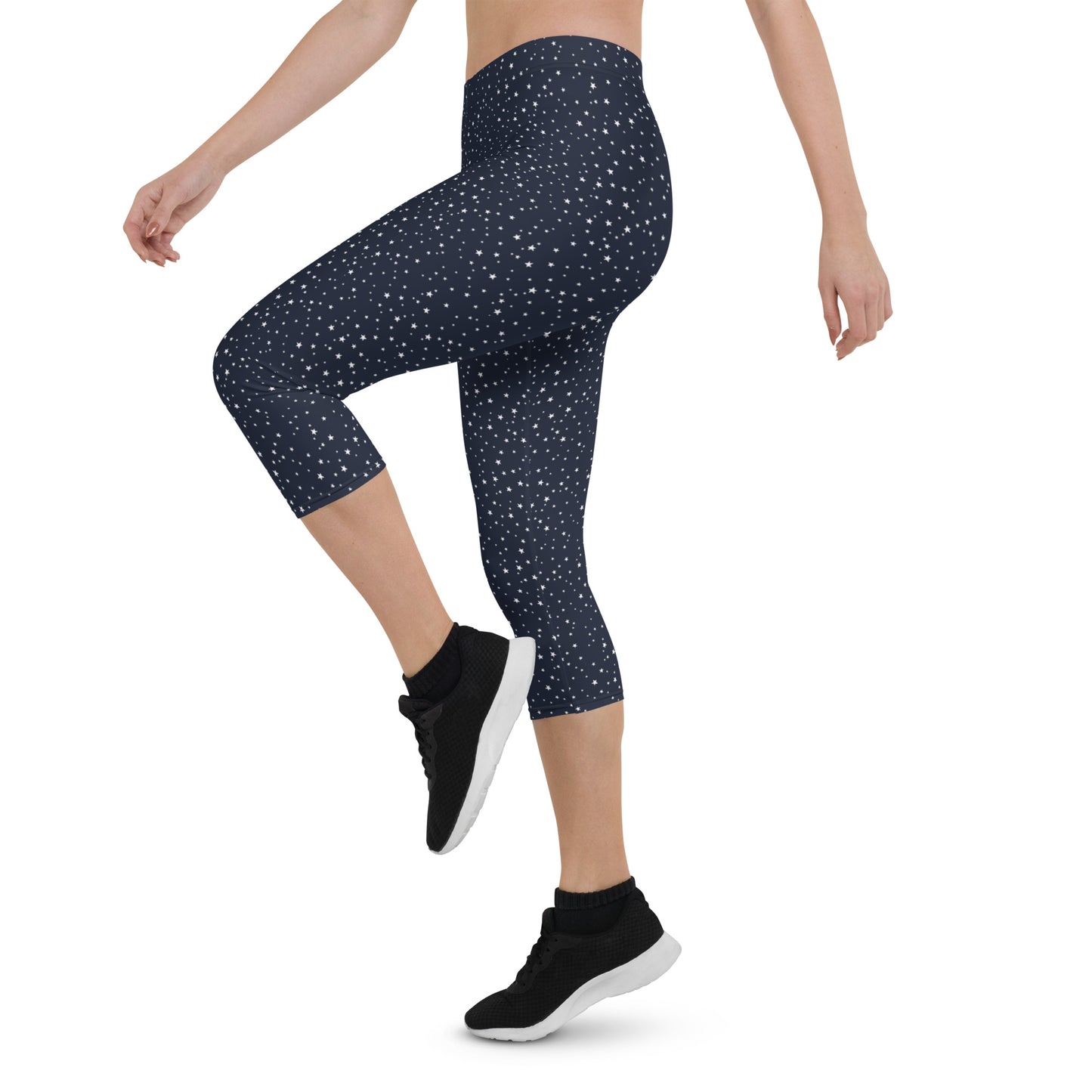 Nautical Dots Mid-Rise Capri Leggings