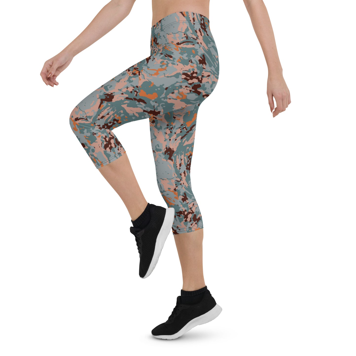 Marble Motion Mid-Rise Capri Leggings