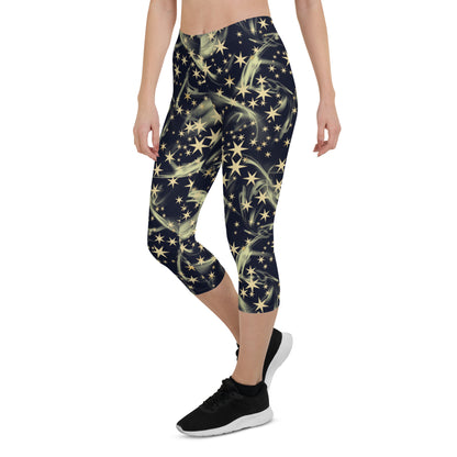 Starry Stretch Mid-Rise Capri Leggings