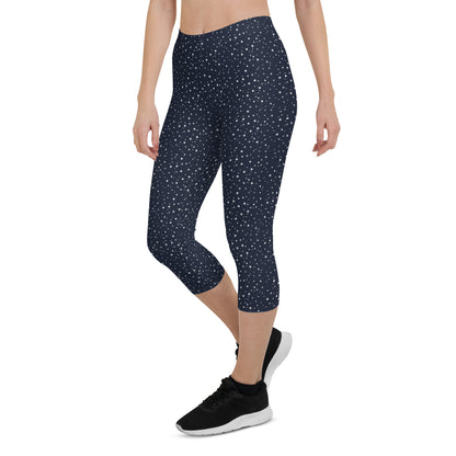 Nautical Dots Mid-Rise Capri Leggings