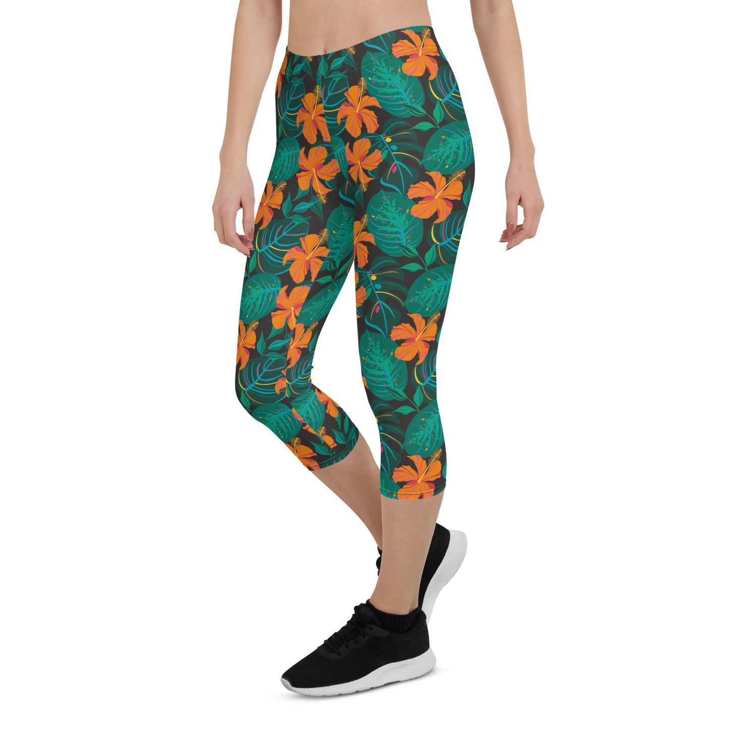 Sunflower Shade Mid-Rise Capri Leggings