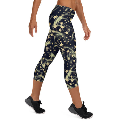 Starry Stretch Mid-Rise Capri Leggings