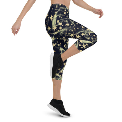 Starry Stretch Mid-Rise Capri Leggings