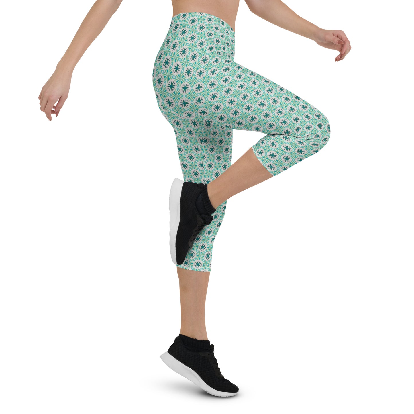 Ocean Whispers Mid-Rise Capri Leggings