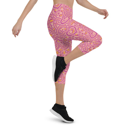 Blush Beats Mid-rise Capri Leggings