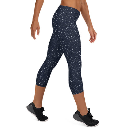 Nautical Dots Mid-Rise Capri Leggings