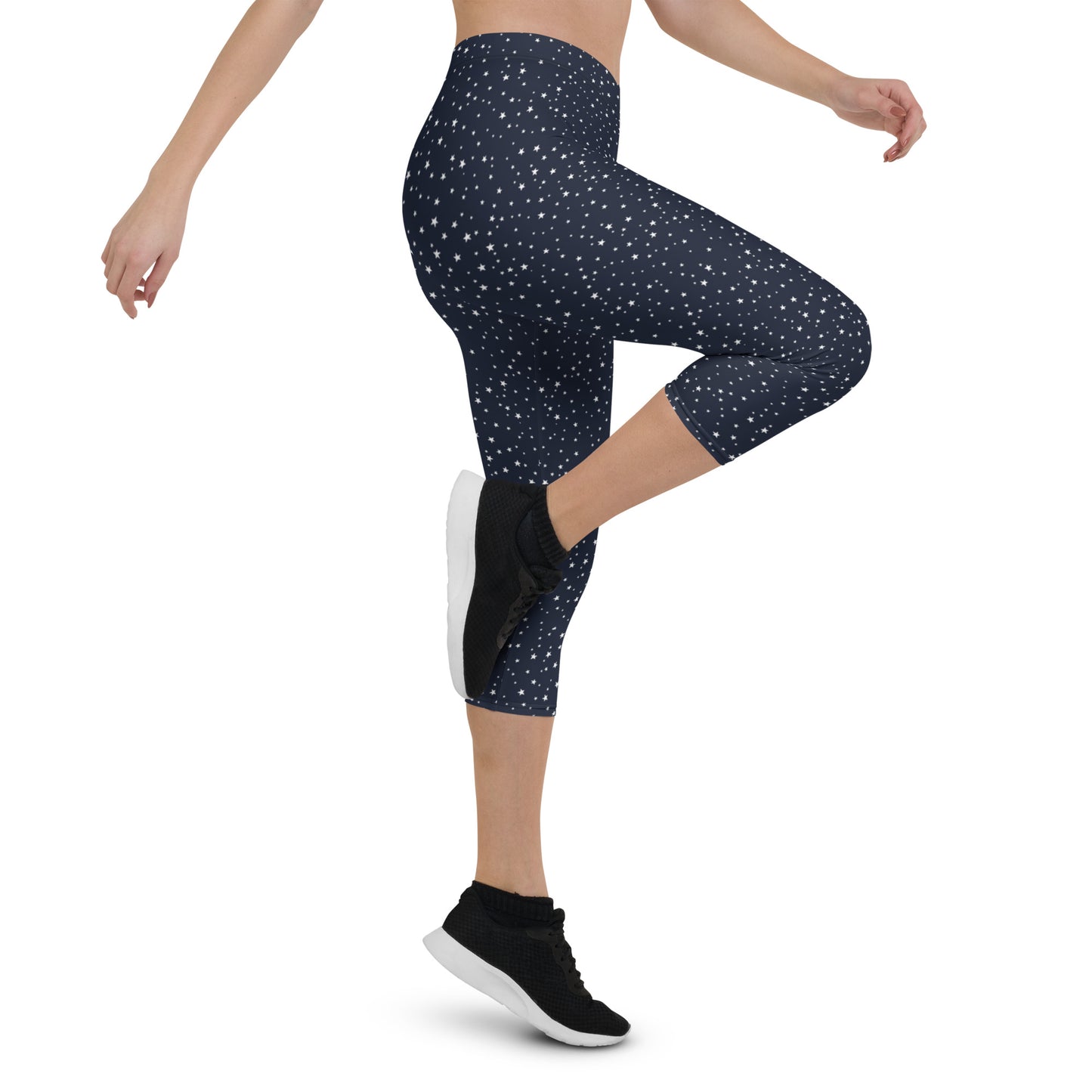 Nautical Dots Mid-Rise Capri Leggings