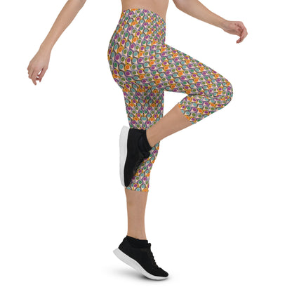 Confetti Splash Mid-Rise Capri Leggings