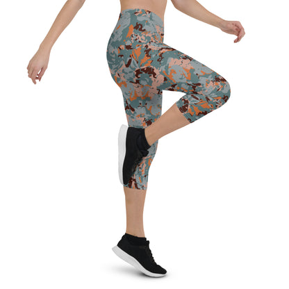 Marble Motion Mid-Rise Capri Leggings