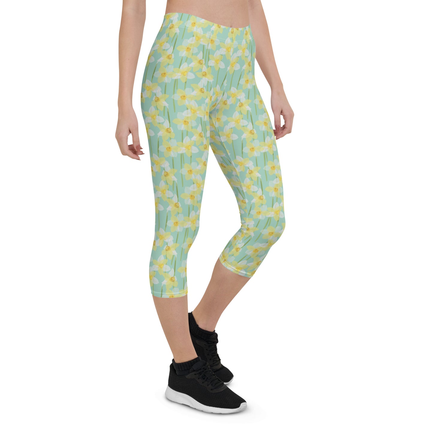 Sunrise Blossom Mid-Rise Capri Leggings