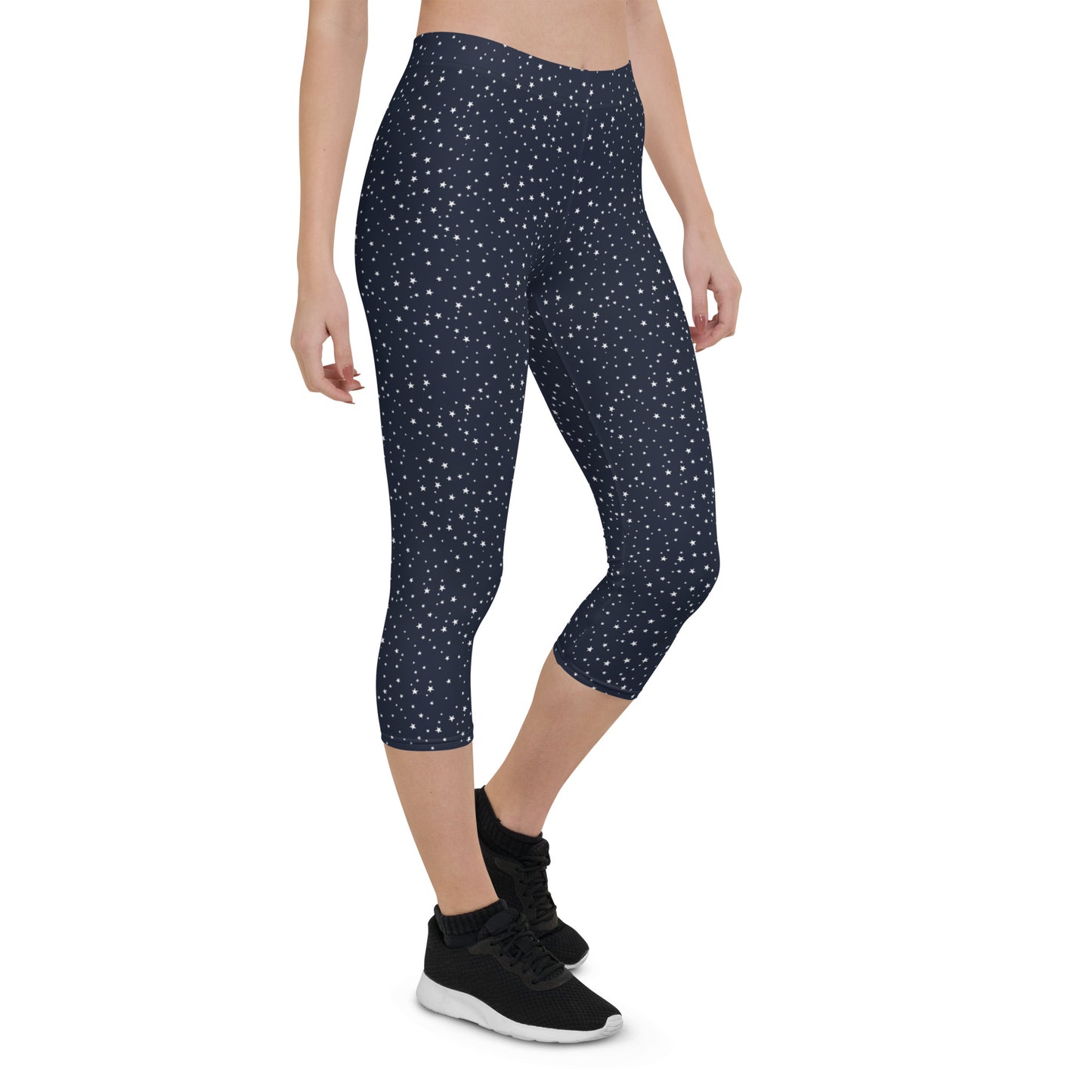 Nautical Dots Mid-Rise Capri Leggings