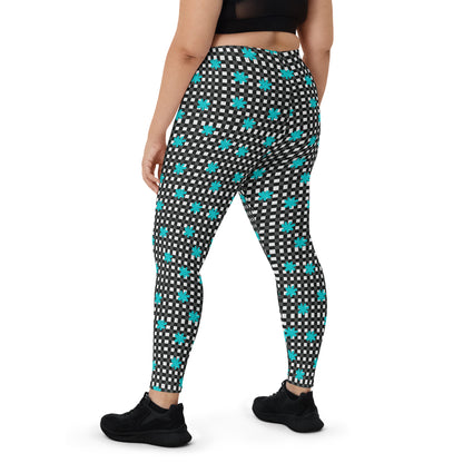 Floral Checkmate Activewear Mid-Rise Leggings