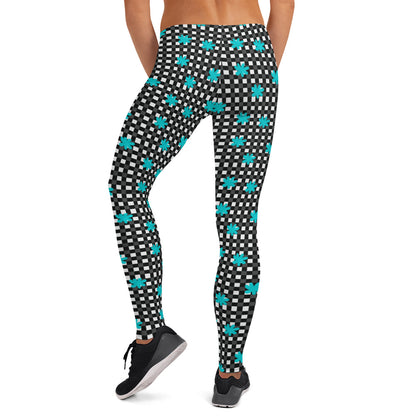 Floral Checkmate Activewear Mid-Rise Leggings