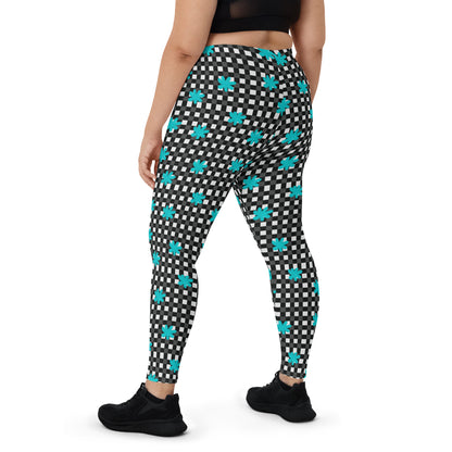 Blossom Grid Mid-Rise Leggings