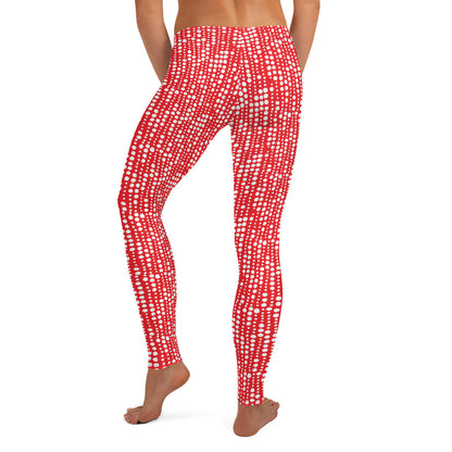 Crimson Charm Mid-Rise Leggings