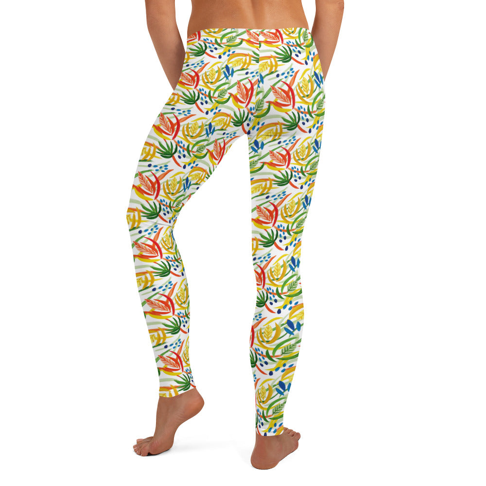 Floral Symphony Activewear Mid-rise Leggings