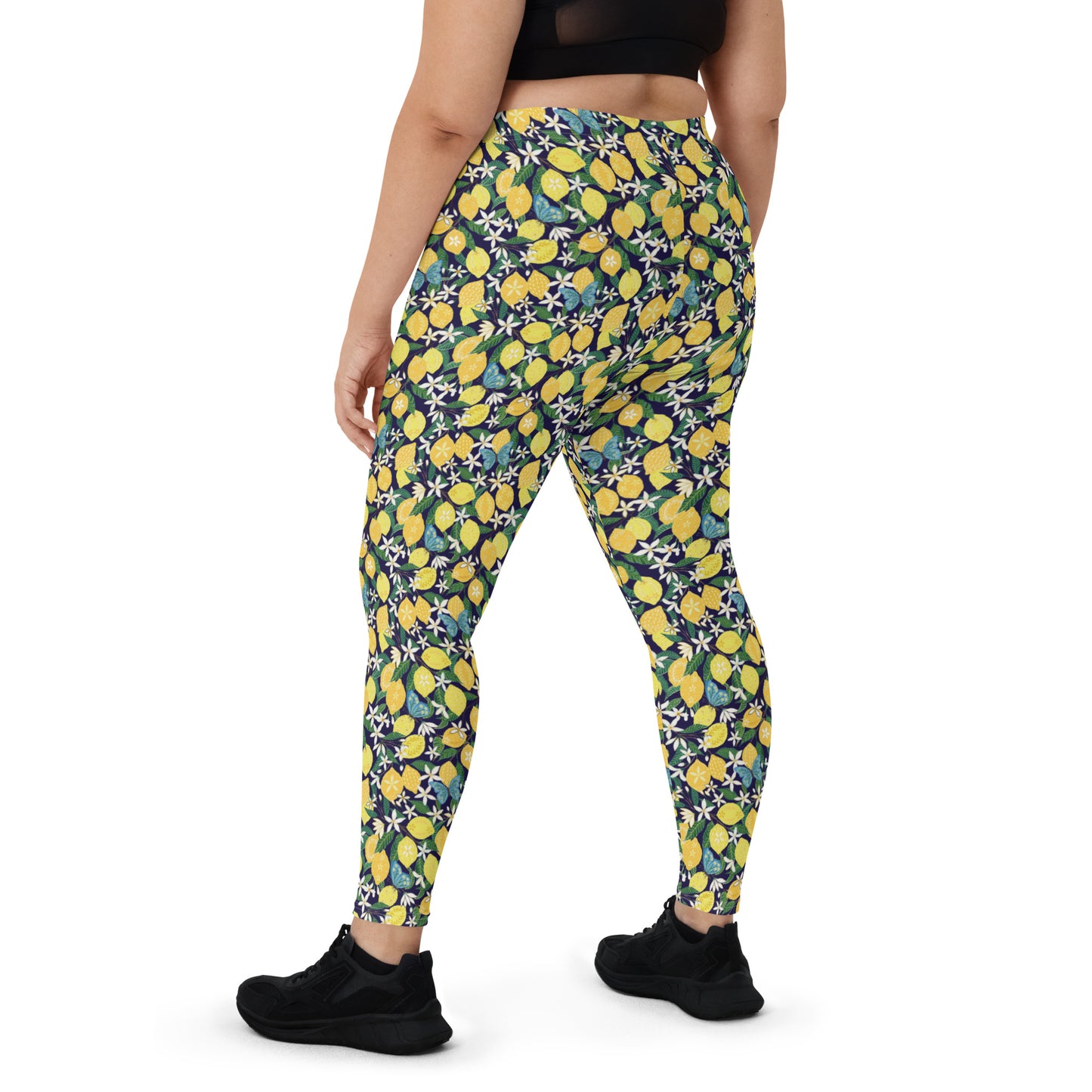 Lemon Blossom Activewear Mid-Rise Leggings