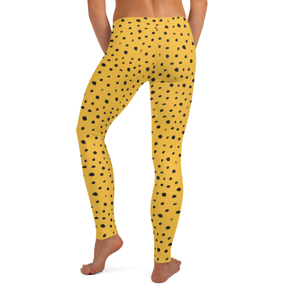 Golden Dots Mid-Rise Leggings