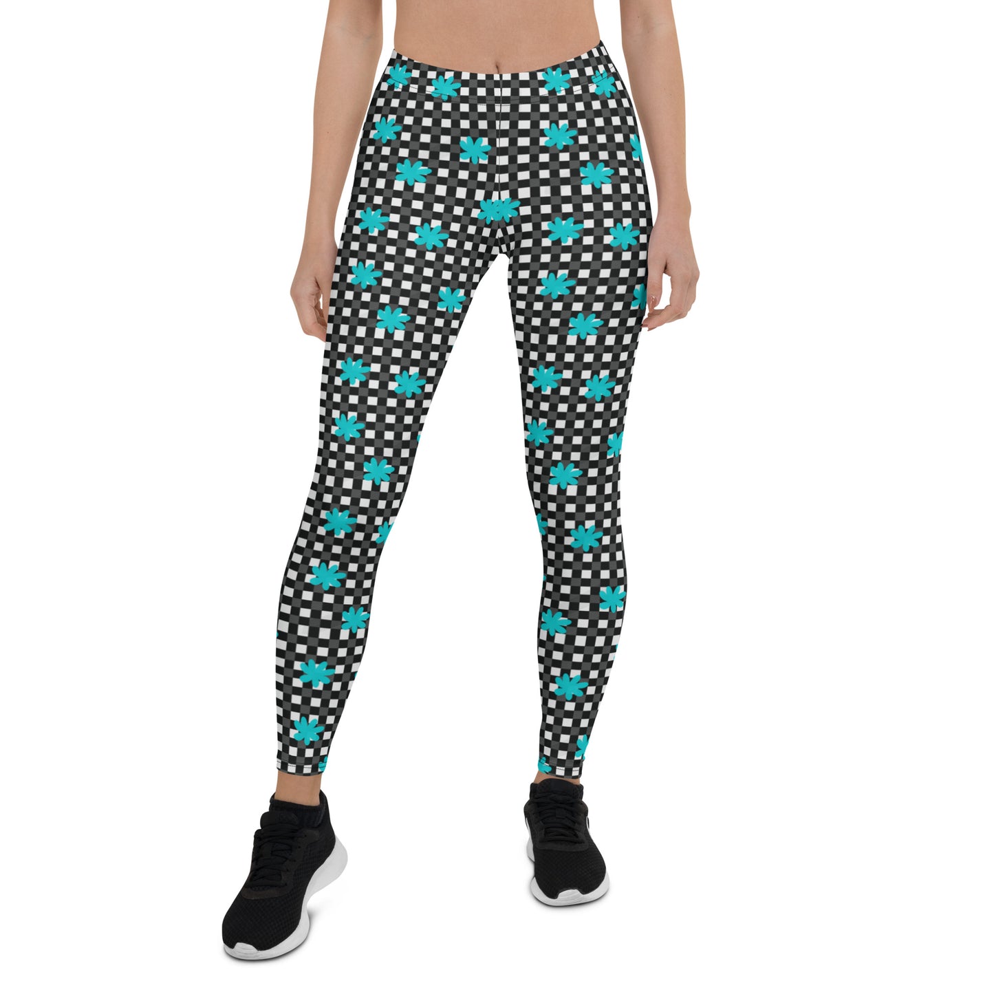 Floral Checkmate Activewear Mid-Rise Leggings