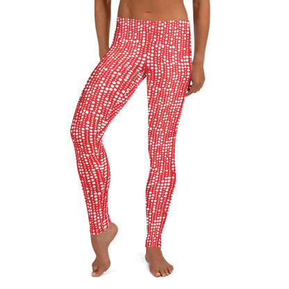 Crimson Charm Mid-Rise Leggings