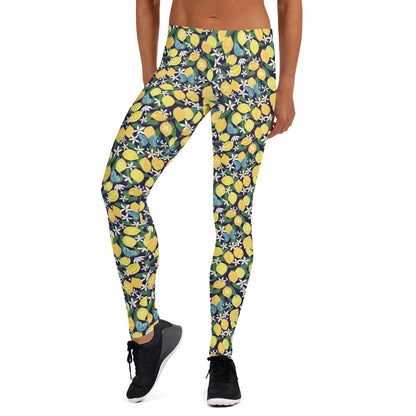 Lemon Blossom Activewear Mid-Rise Leggings