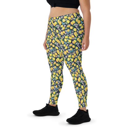 Lemon Blossom Activewear Mid-Rise Leggings