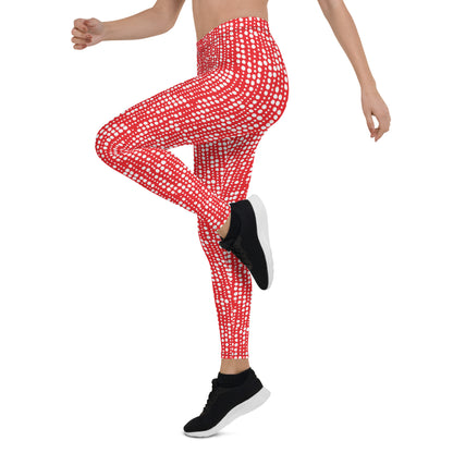 Crimson Charm Mid-Rise Leggings