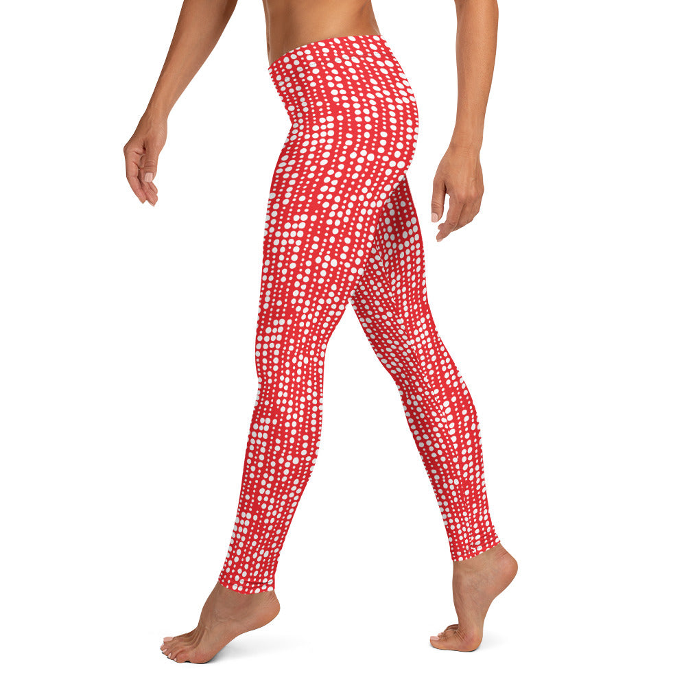 Crimson Charm Mid-Rise Leggings