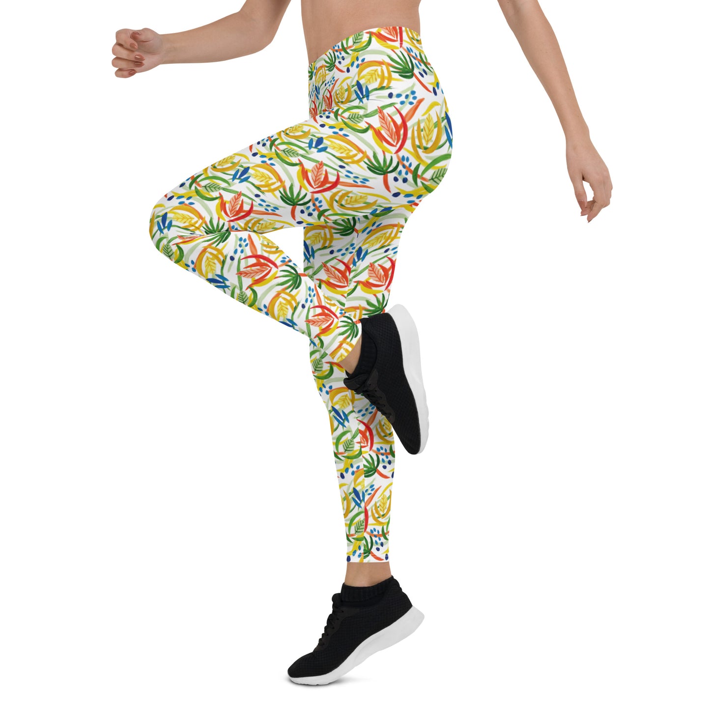 Floral Symphony Activewear Mid-rise Leggings