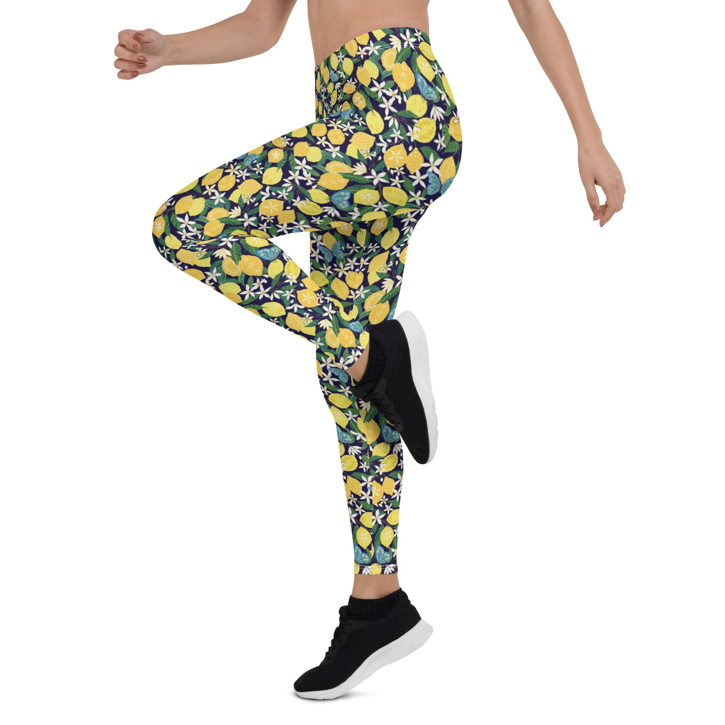 Lemon Blossom Activewear Mid-Rise Leggings