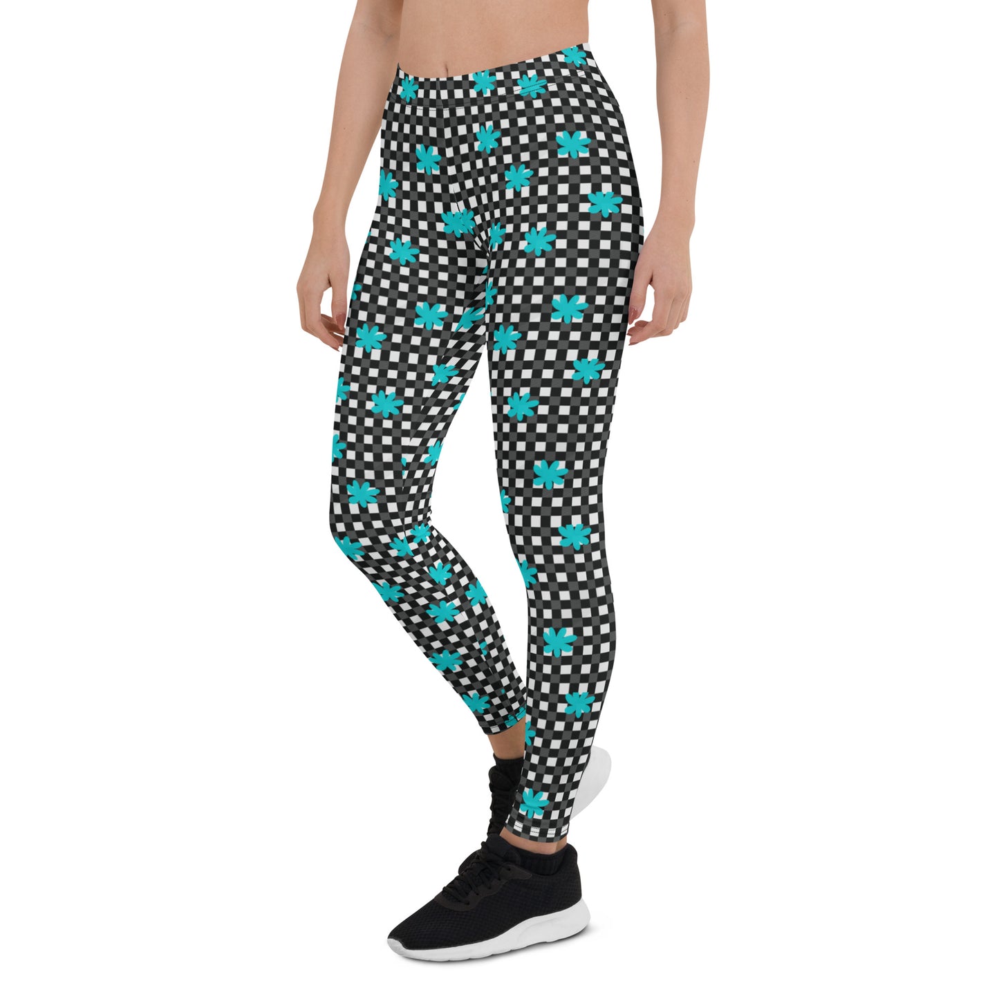 Floral Checkmate Activewear Mid-Rise Leggings