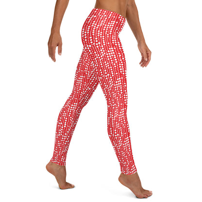 Crimson Charm Mid-Rise Leggings