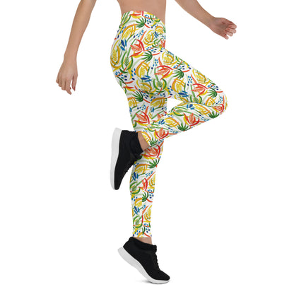 Floral Symphony Activewear Mid-rise Leggings