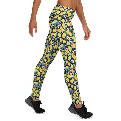 Lemon Blossom Activewear Mid-Rise Leggings